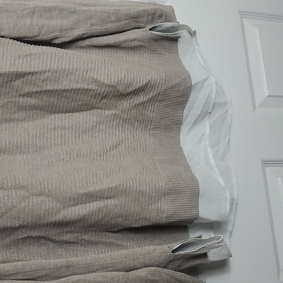 Hilary Radley Tan Sweater Faux Shirt Size XXL - Picture 6 of 10